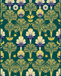 Art Nouveau Leafy Floral Pattern Rug