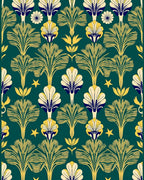Art Nouveau Leafy Floral Pattern Rug