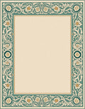 Ornate Floral Border Pattern Rug