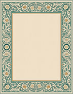 Ornate Floral Border Pattern Rug