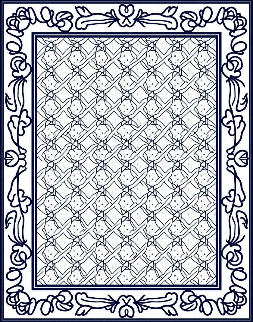 Ornate Floral Geometric Patterned Rug