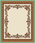 Ornate Floral Border Design Rug