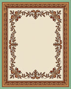 Ornate Floral Border Design Rug