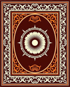 Floral Medallion Symmetrical Border Design Rug