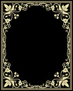 Elaborate Floral Vine Border Design Rug