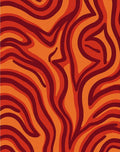 Retro Warm Tones Swirl Pattern Rug