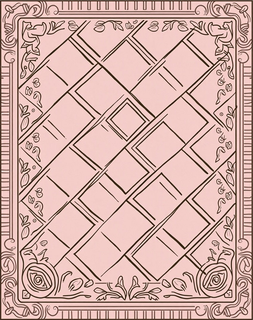 Ornate Vine Geometric Pastel Rug