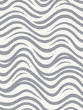 Modern Grey Wave Pattern Rug