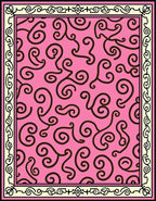 Pink Swirl Pattern Bordered Rug