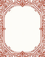 Ornate Red Floral Border Design Rug