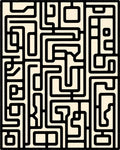 Abstract Black And White Maze Pattern Rug