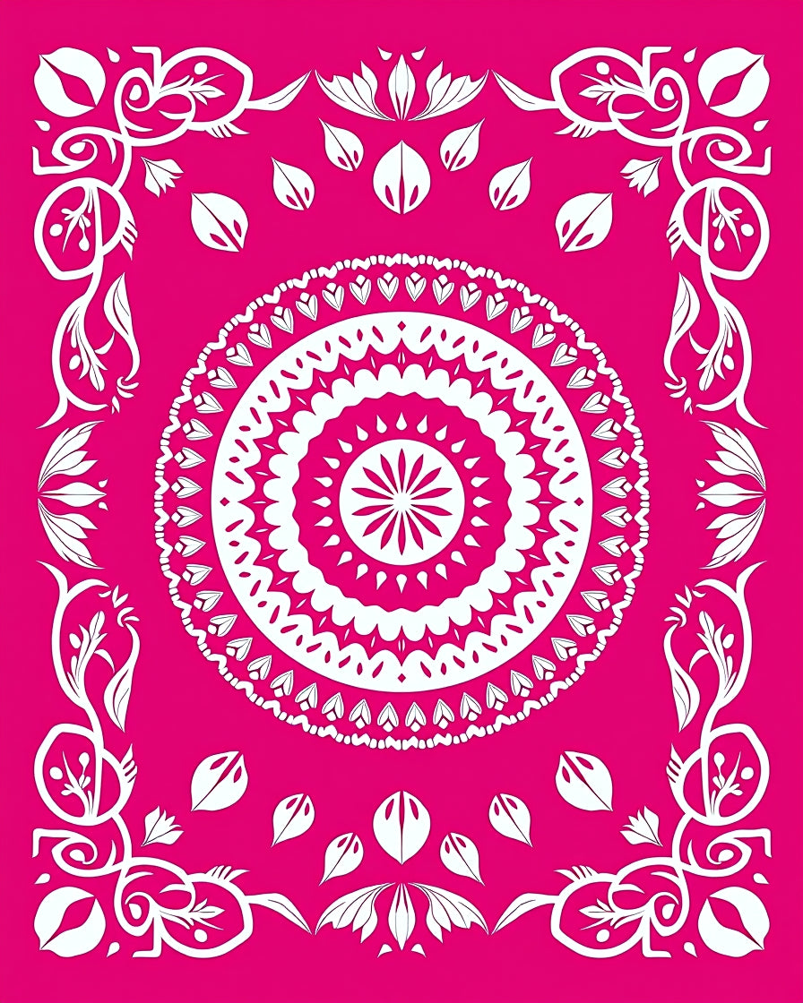Radiant Floral Mandala Design Rug