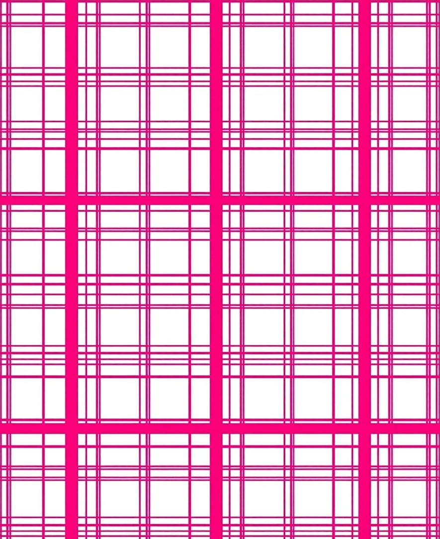 Bold Pink Plaid Pattern Rug