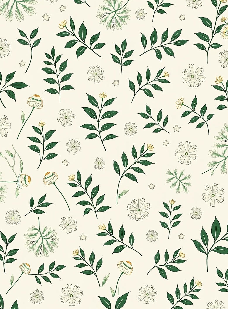 Delicate Botanical Floral Pattern Rug