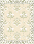 Pastel Cream Floral Crane Motif Rug
