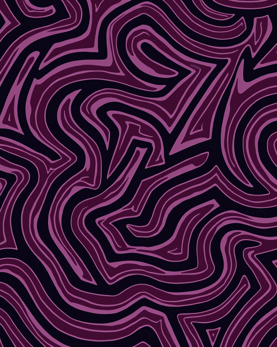 Abstract Swirling Purple Lines Pattern Rug