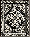Classic Black Cream Medallion Design Rug