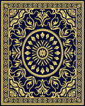 Elegant Gold Floral Border Rug