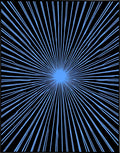 Abstract Sun Burst Blue Pattern Rug