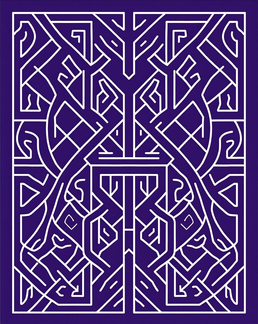 Abstract Intersecting White Lines Design Rug