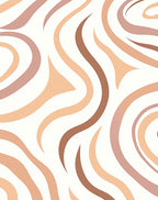 Abstract Earthy Swirl Pattern Rug