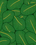 Vibrant Green Leaf Pattern Design Rug