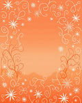 Orange Floral Swirl Vines Rug
