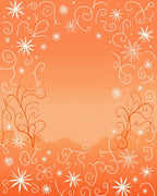 Orange Floral Swirl Vines Rug