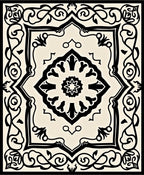 Intricate Floral Scrollwork Medallion Design Rug