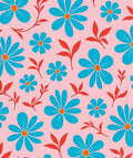 Retro Floral Pattern Red Blue Rug