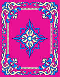Vibrant Floral Medallion Border Design Rug