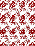 Vibrant Red Abstract Swirls Rug