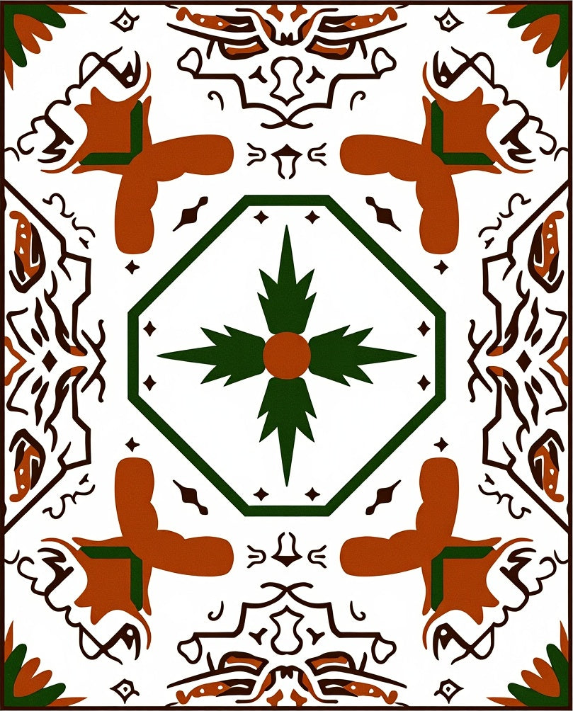 Ornate Geometric Abstract Design Rug