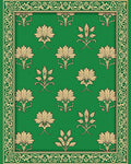Golden Floral Patterned Emerald Rug