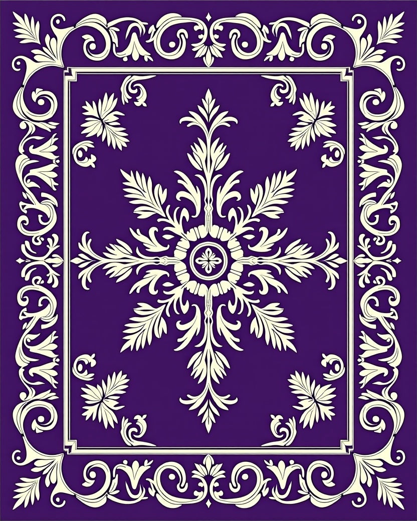 Intricate Floral Frame With Central Medallion Rug