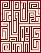 Classic Geometric Maze Pattern Rug
