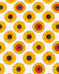 Bright Yellow Red Floral Pattern Rug