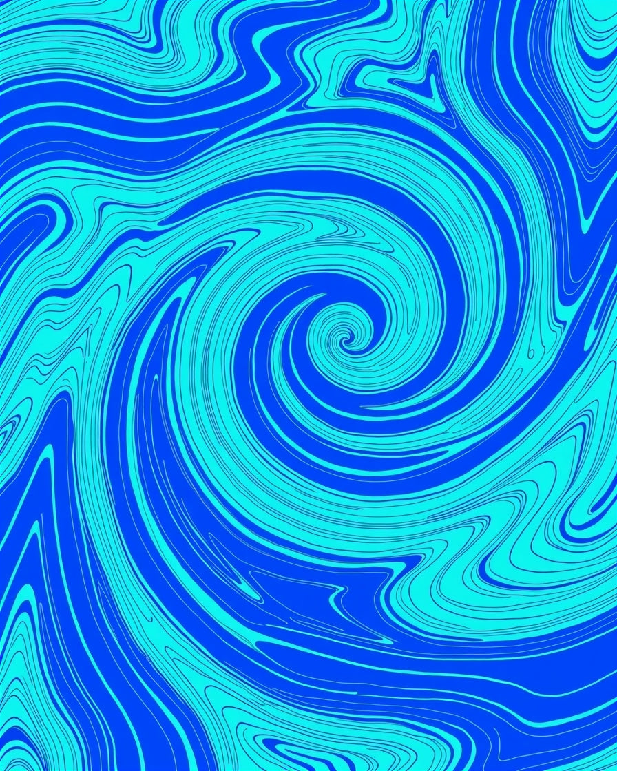 Abstract Blue Swirl Pattern Rug