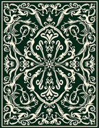 Intricate Cream Floral Damask Rug