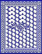 Blue And White Floral Lattice Pattern Rug