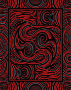 Red Black Swirl Abstract Pattern Rug
