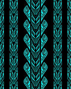 Bold Teal Tribal Stripe Pattern Rug