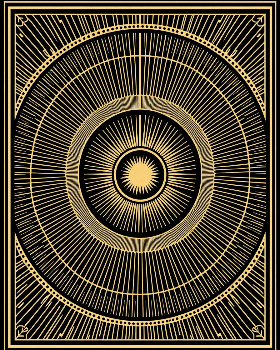 Radiant Sunburst Art Deco Design Rug