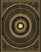 Radiant Sunburst Art Deco Design Rug
