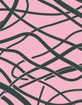 Pink Wavy Line Contemporary Pattern Rug