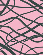 Pink Wavy Line Contemporary Pattern Rug