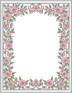 Floral Vine Pink Rose Pattern Rug