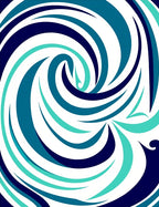Oceanic Swirls Abstract Pattern Rug