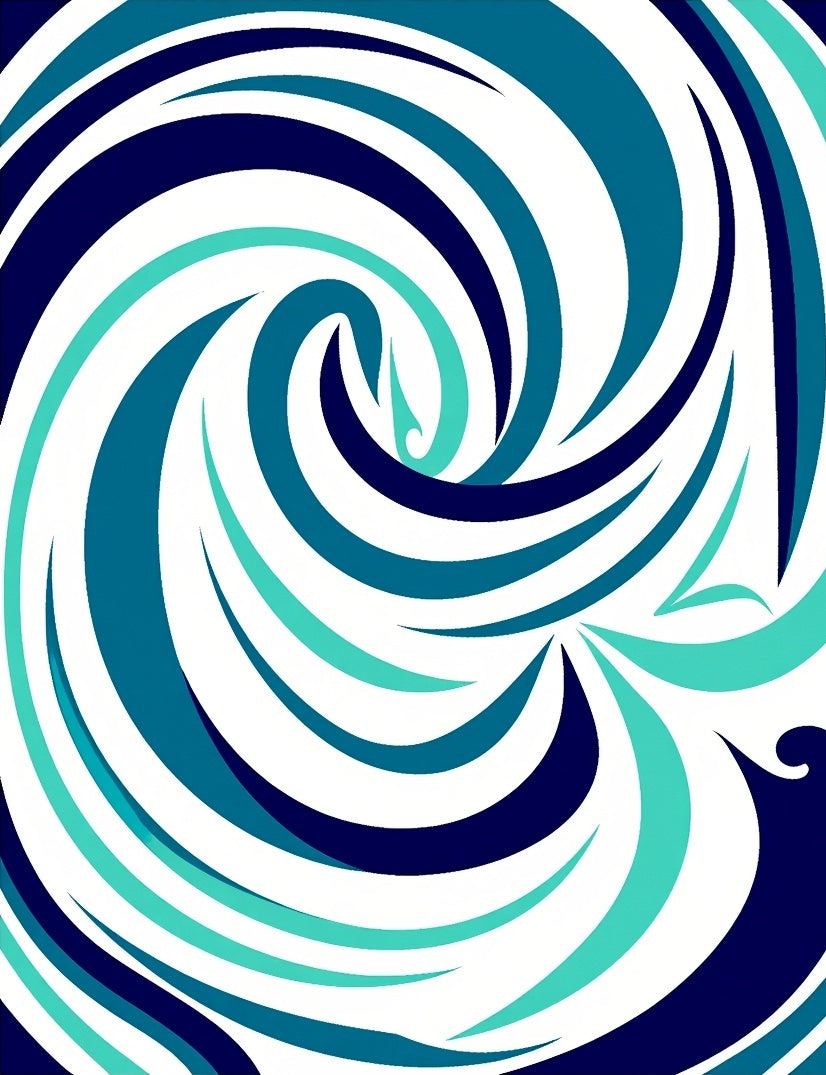 Oceanic Swirls Abstract Pattern Rug