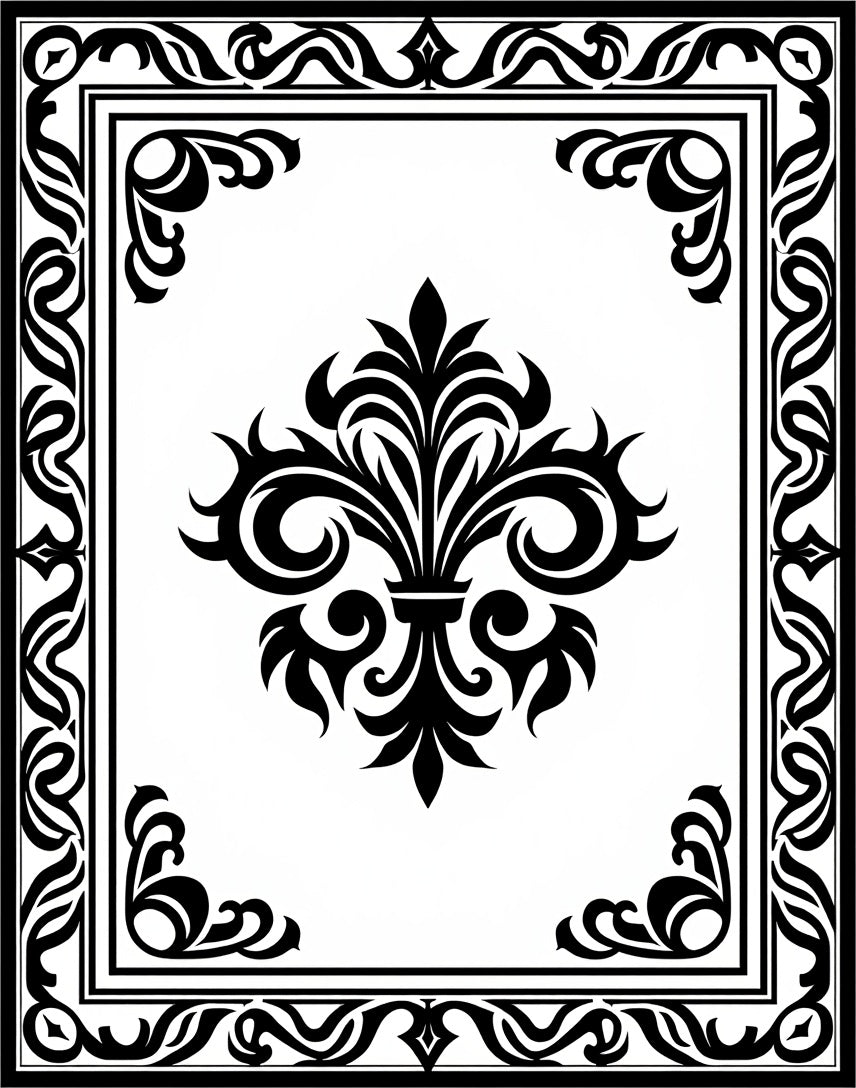 Classic Floral Border Design Rug